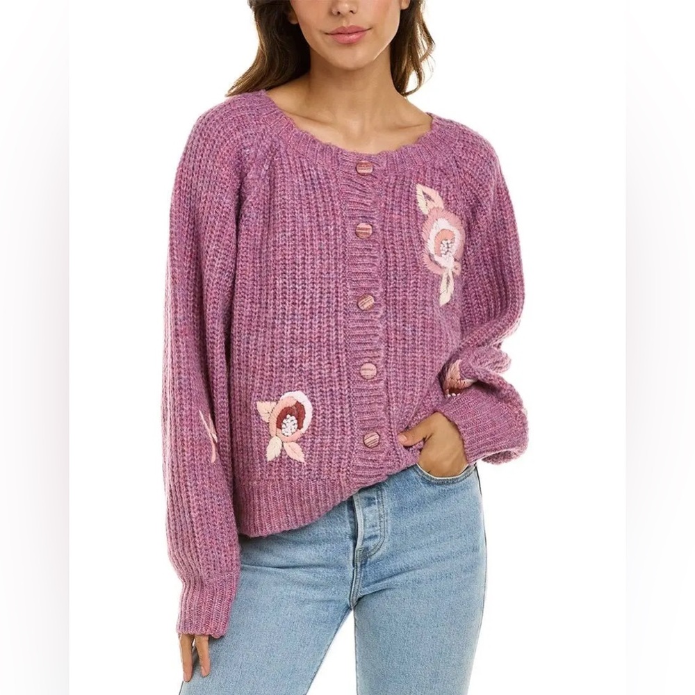 Loveshackfancy Brookie Floral-Embroidered Wool-Bl… - image 2